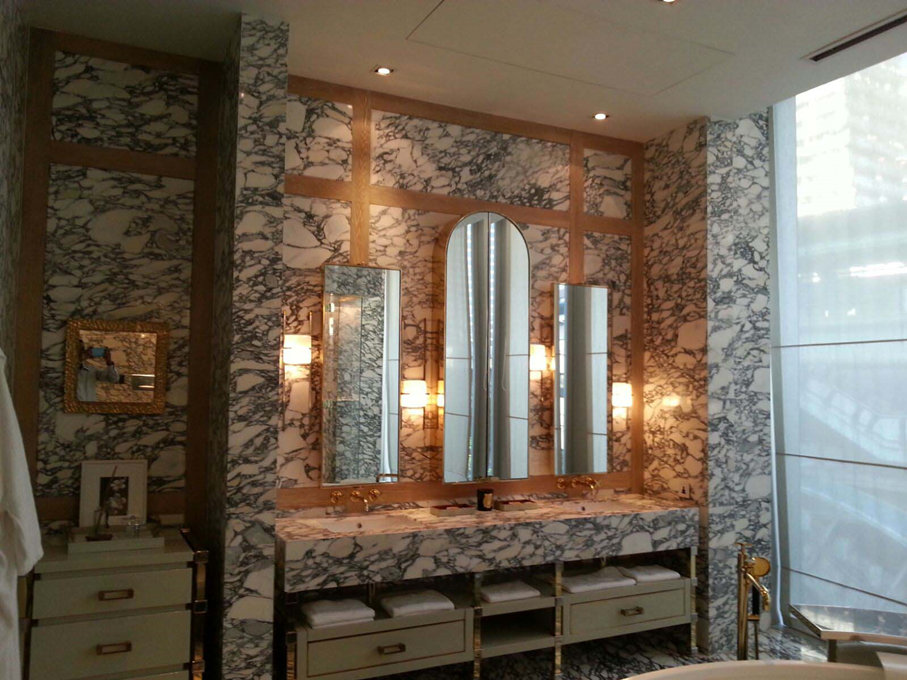 Arabescato White Marble Bathroom