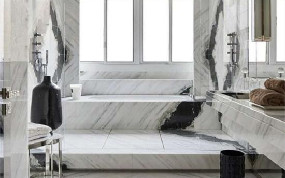 Panda White Marble Stair & Bathroom Project 
